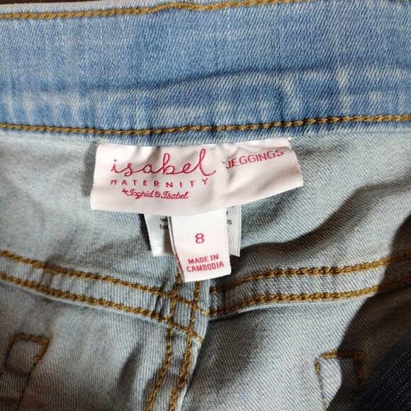 Isabel Maternity Crossover Panel Slim Ankle Pants Blue Size 8 New With Tag - Picture 11 of 12